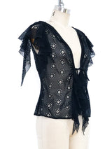 Gianni Versace Ruffled Eyelet Top Top arcadeshops.com