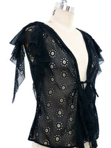 Gianni Versace Ruffled Eyelet Top Top arcadeshops.com