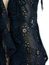 Gianni Versace Ruffled Eyelet Top Top arcadeshops.com