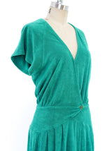 1980's Missoni Emerald Terry Cloth Dress Dress arcadeshops.com