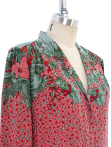 Floral Printed Silk Blouse Top arcadeshops.com