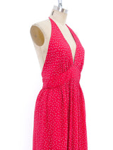 Oscar de la Renta Micro Daisy Print Halter Dress Dress arcadeshops.com
