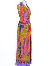 Psychedelic Paisley Printed Palazzo Ensemble Suit arcadeshops.com