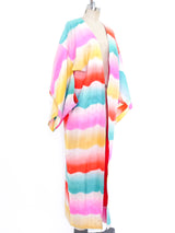 Neon Watercolor Wave Silk Kimono Jacket arcadeshops.com