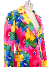 Bill Blass Watercolor Floral Jacket Jacket arcadeshops.com