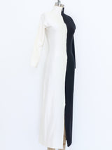 Black and White Colorblock Stretch Column Dress Dress arcadeshops.com