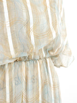 Wave Printed Silk Chiffon Dress Dress arcadeshops.com