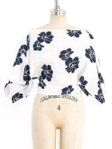 Gucci Floral Applique Linen Shirt Top arcadeshops.com