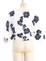 Gucci Floral Applique Linen Shirt Top arcadeshops.com