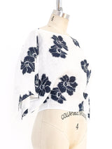 Gucci Floral Applique Linen Shirt Top arcadeshops.com