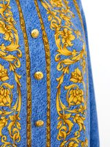 Escada Denim Printed Silk Blouse Top arcadeshops.com