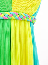 Pastel Plisse Pleated Gown Dress arcadeshops.com