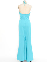 Aqua Crepe Daisy Jumpsuit Suit arcadeshops.com