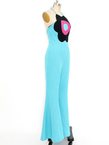 Aqua Crepe Daisy Jumpsuit Suit arcadeshops.com