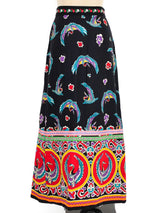 Giorgio Sant'Angelo Crane Printed Skirt Bottom arcadeshops.com