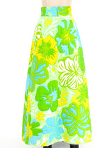 Quilted Floral Maxi Skirt Bottom arcadeshops.com