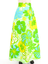 Quilted Floral Maxi Skirt Bottom arcadeshops.com