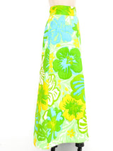 Quilted Floral Maxi Skirt Bottom arcadeshops.com