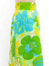 Quilted Floral Maxi Skirt Bottom arcadeshops.com