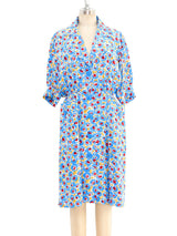 Yves Saint Laurent Floral Printed Silk Dress Dress arcadeshops.com