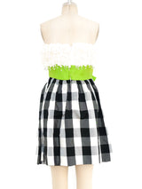 Flower Embellished Plaid Dress Dress arcadeshops.com