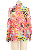 Psychedelic Paisley Printed Chiffon Top Top arcadeshops.com