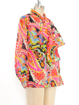 Psychedelic Paisley Printed Chiffon Top Top arcadeshops.com