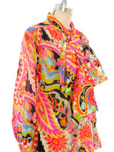 Psychedelic Paisley Printed Chiffon Top Top arcadeshops.com