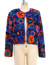 Dimensional Ribbon Embellished Cropped Jacket Jacket arcadeshops.com