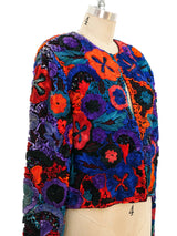 Dimensional Ribbon Embellished Cropped Jacket Jacket arcadeshops.com