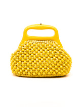 1960's Yellow Plastic Bead Bag Accessory arcadeshops.com