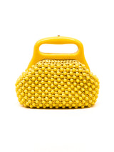 1960's Yellow Plastic Bead Bag Accessory arcadeshops.com