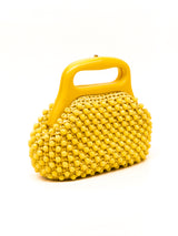 1960's Yellow Plastic Bead Bag Accessory arcadeshops.com