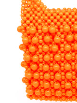 1960's Orange Bead Top Handle Bag Accessory arcadeshops.com