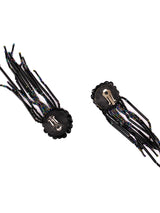 Black Bead Fringe Earrings Accessory arcadeshops.com