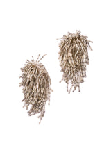 Silver Bead Fringe Earrings Accessory arcadeshops.com