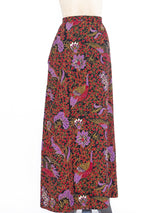 Bird Print Quilted Maxi Skirt Bottom arcadeshops.com