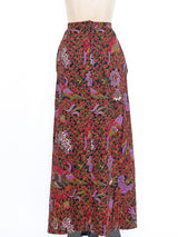 Bird Print Quilted Maxi Skirt Bottom arcadeshops.com