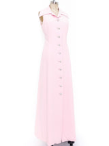 Malcolm Starr Pink Silk Sleeveless Shirt Dress Dress arcadeshops.com