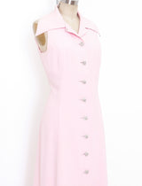 Malcolm Starr Pink Silk Sleeveless Shirt Dress Dress arcadeshops.com