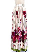 Victor Costa Floral Printed Satin Skirt Bottom arcadeshops.com