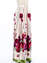 Victor Costa Floral Printed Satin Skirt Bottom arcadeshops.com
