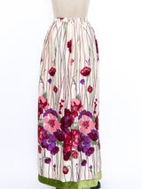 Victor Costa Floral Printed Satin Skirt Bottom arcadeshops.com