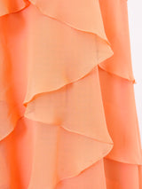 Tiered Peach Silk Chiffon Strapless Dress Dress arcadeshops.com