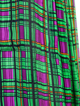 Emerald Plaid Silk Blouse Top arcadeshops.com