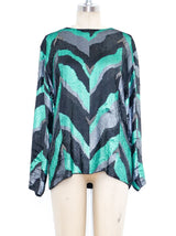 Sequin Embellished Feather Pattern Top Top arcadeshops.com