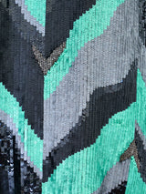 Sequin Embellished Feather Pattern Top Top arcadeshops.com