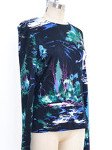 Balenciaga Printed Jersey Top Top arcadeshops.com