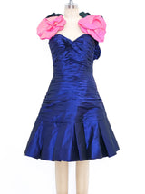 Vicky Tiel Ruched Silk Taffeta Party Dress Dress arcadeshops.com