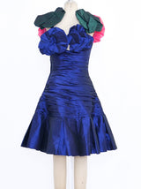 Vicky Tiel Ruched Silk Taffeta Party Dress Dress arcadeshops.com